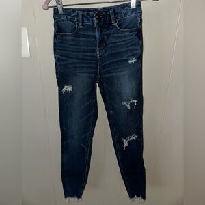 American Eagle Outfitters Blue Skinny Jeans Distressed Style